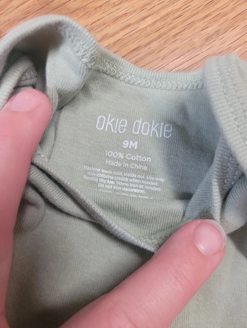 Okie Dokie Onesies Purple Sage Green 9 Months